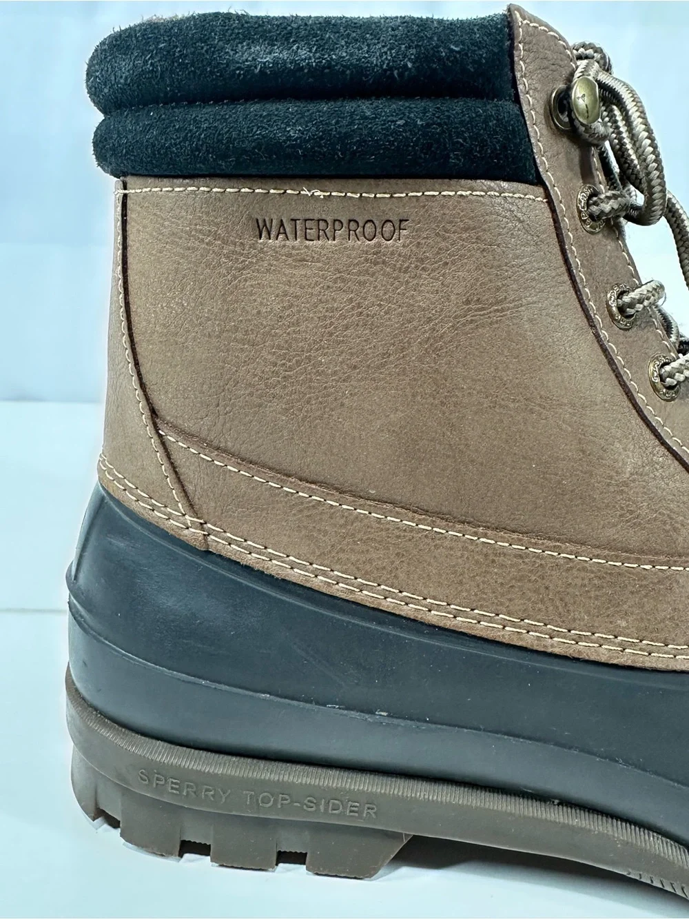 #288 Sperry STS14142 Mens Brewster Brown Boots Ankle Waterproof Size 9